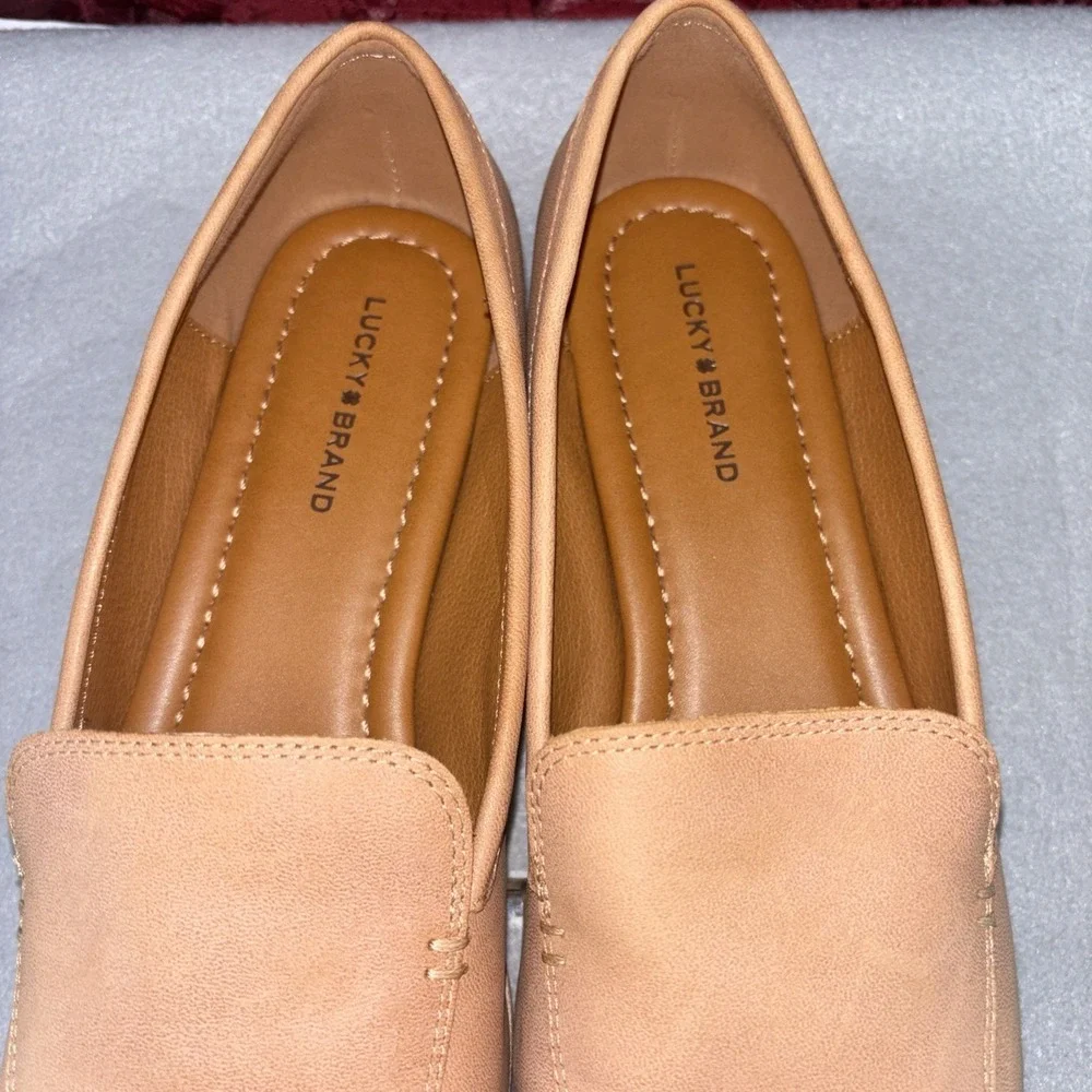 Lucky Brand Laurien Leather Slip On Loafers Shoes Pinky Beige Women's Size 9.5M